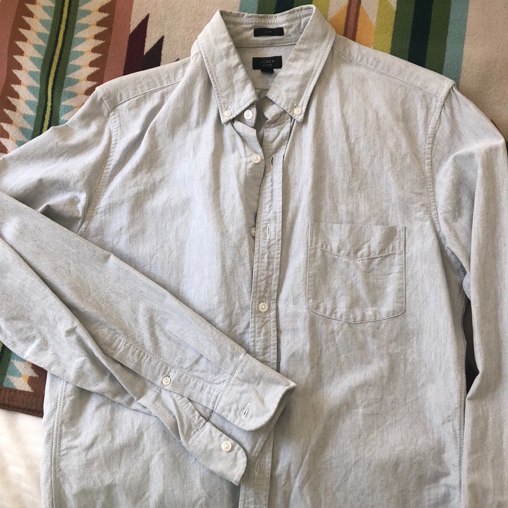 Light gray slim fit button up